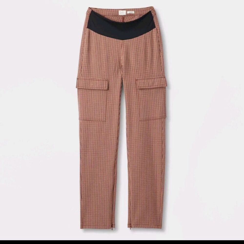 A New Day Women's Adaptive Seated Fit Pants, Brown Plaid